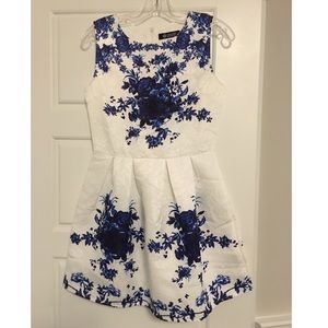 Blue floral mini dress